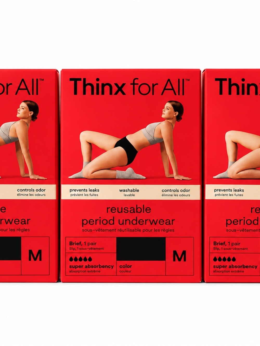 Thinx Reusable Period Briefs in Black and Gray